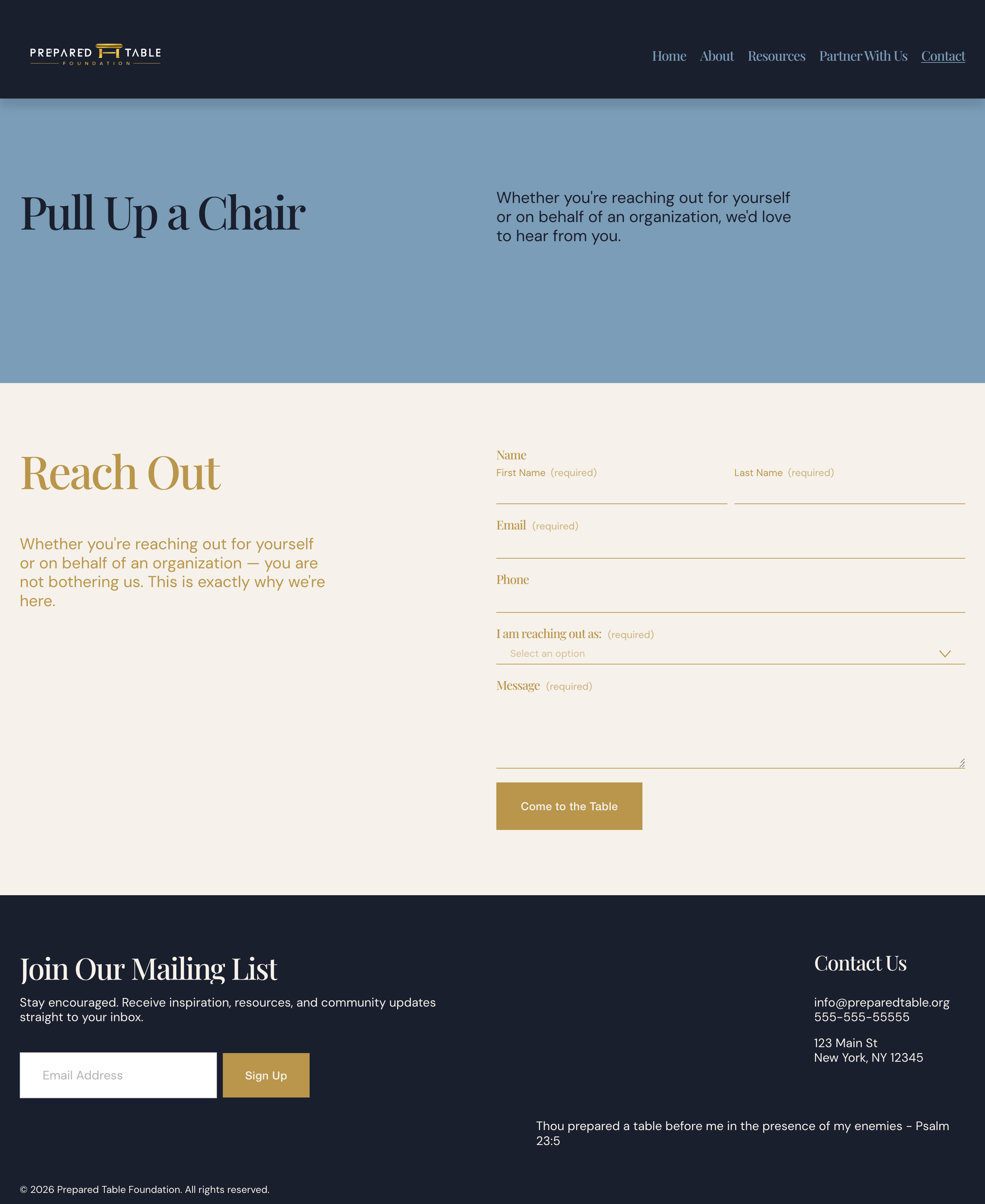 Contact page