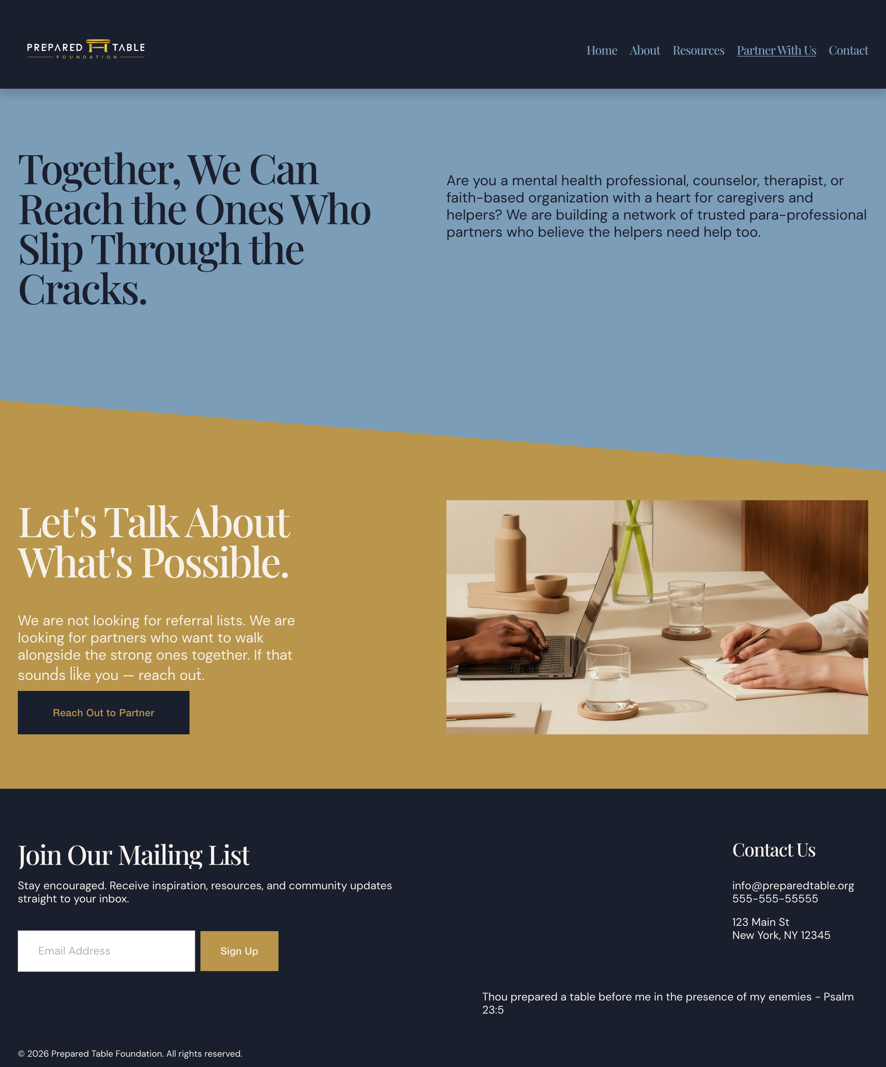 Partner page